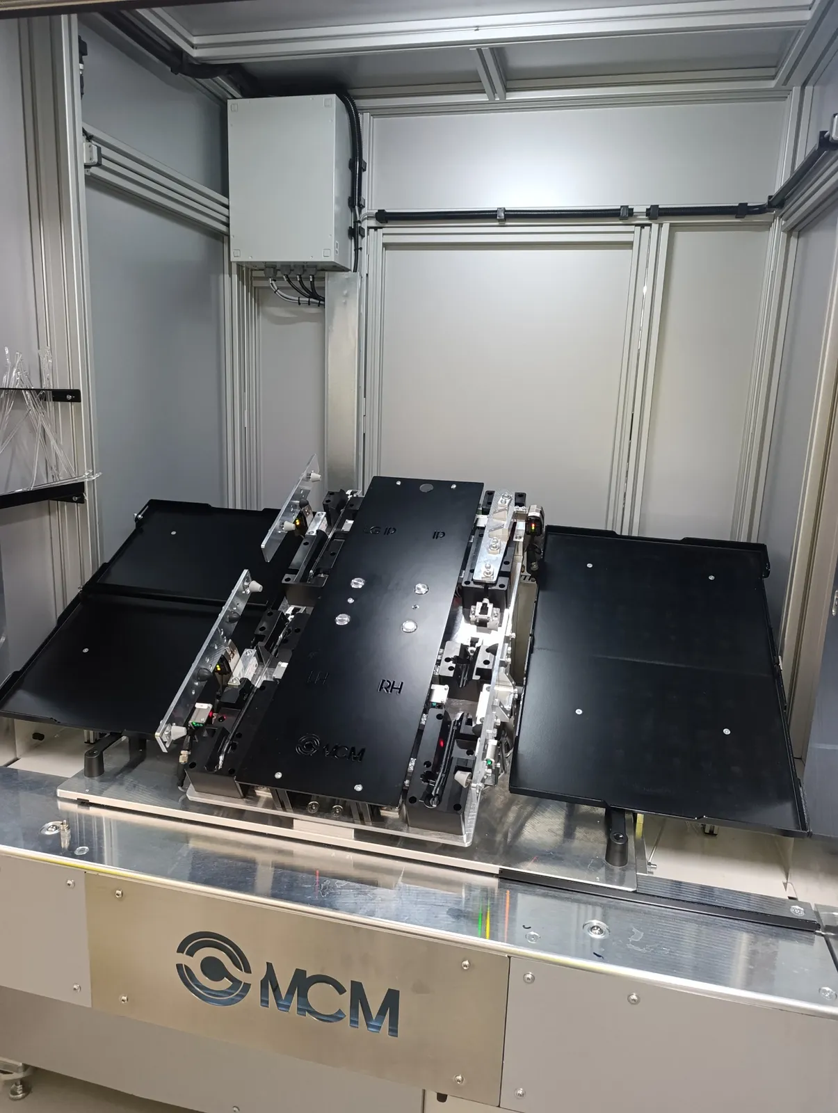 Real MCM custom optical and functional test fixture in an industrial enclosure