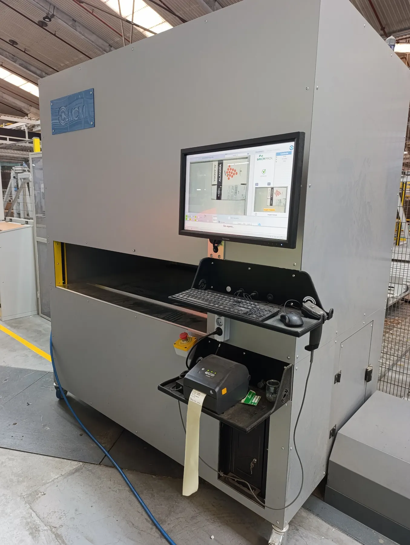 MCM Industrial Scanner installed beside a packaging production line